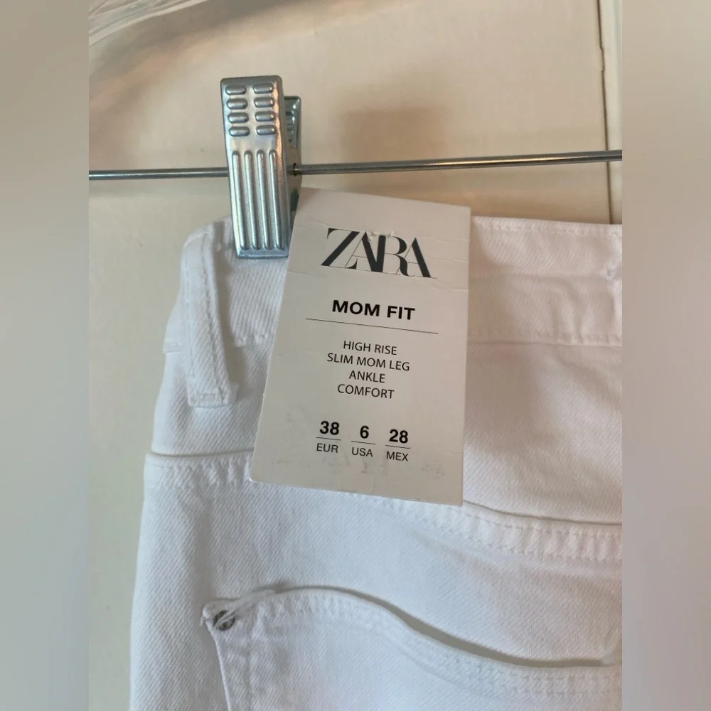 NWT WHITE ZARA MOM FIT DENIM JEANS SZ 6 - Picture 5 of 12